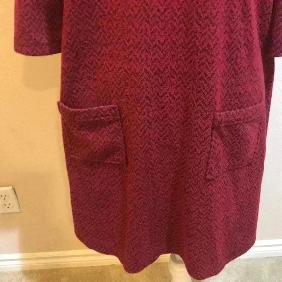 Perceptions New York Cowl Neck Tunic Dress with 3/4 Sleeves and Front Pockets-PL - Picture 6 of 10